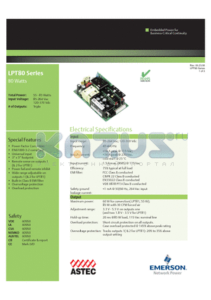 LPT80 datasheet - Power Factor Correction