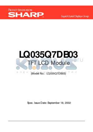 LQ035Q7DB03 datasheet - TFT LCD MODULE