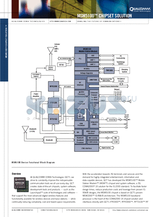 MSM5100 datasheet - MSM5100 CHIPSET SOLUTION