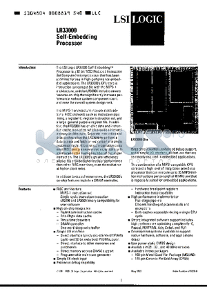 LR33000HC-33 datasheet - LR33000 Self-Embedding Processor