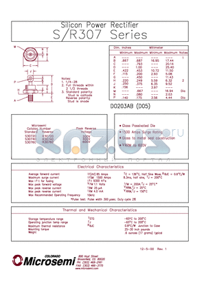 S30740 datasheet - Silicon Power Rectifier