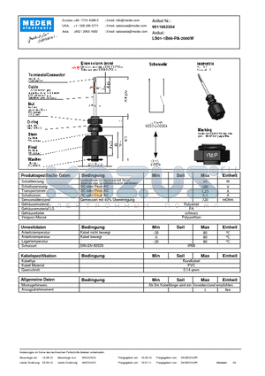 LS01-1B66-PA-2000W_DE datasheet - (deutsch) LS Level Sensor