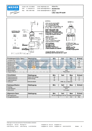 LS02-1A84-PP-500W_DE datasheet - (deutsch) LS Level Sensor