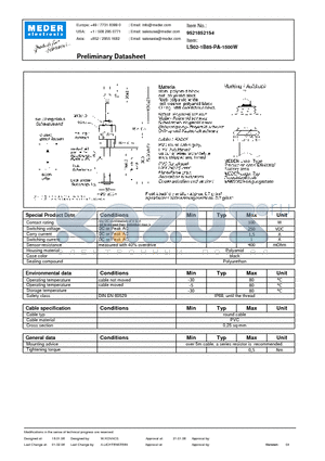 LS02-1B85-PA-1500W datasheet - LS Level Sensor