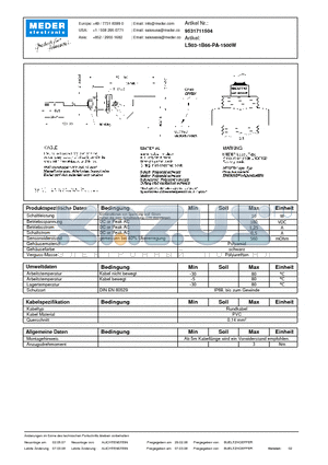 LS03-1B66-PA-1500W_DE datasheet - (deutsch) LS Level Sensor