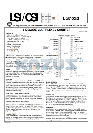 LS7030 datasheet - 8 DECADE MULTIPLEXED COUNTER