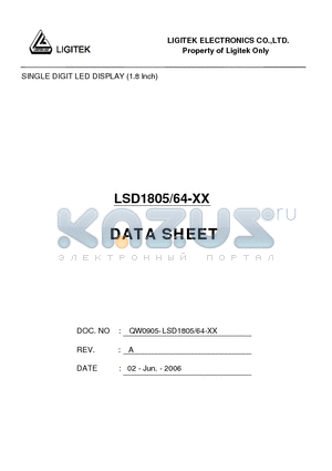 LSD1805/64-XX datasheet - SINGLE DIGIT LED DISPLAY (1.8 Inch)