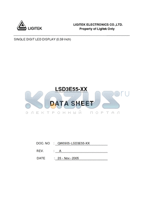 LSD3E55-XX datasheet - SINGLE DIGIT LED DISPLAY (0.39 Inch)