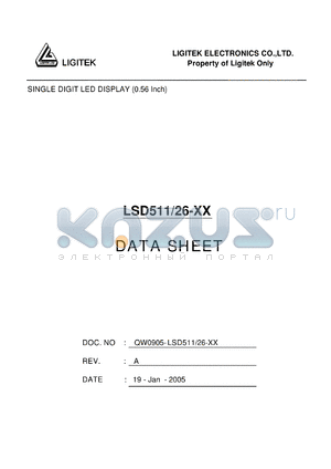 LSD511-26-XX datasheet - SINGLE DIGIT LED DISPLAY (0.56 Inch)