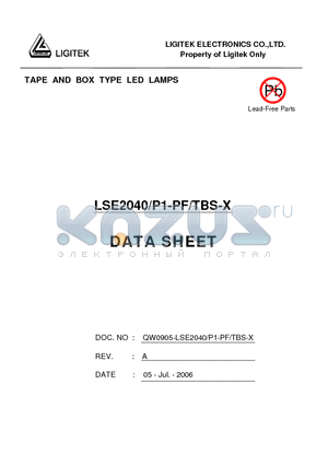 LSE2040-P1-PF-TBS-X datasheet - TAPE AND BOX TYPE LED LAMPS