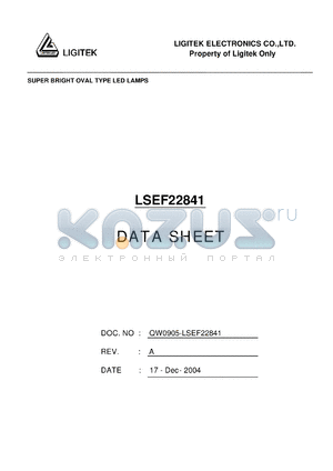 LSEF22841 datasheet - SUPER BRIGHT OVAL TYPE LED LAMPS