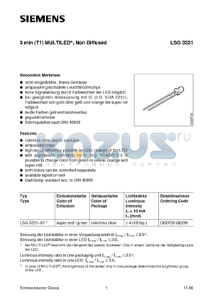 LSG3331-JO datasheet - 3 mm (T1) MULTILED, Non Diffused