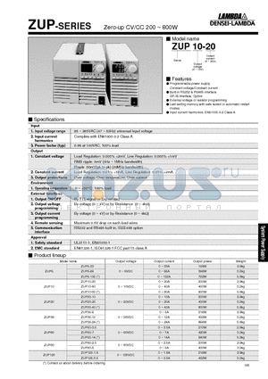 ZUP10 datasheet - Zero-up CV/CC 200 ~ 800W