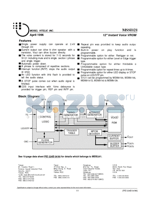 MSSI121-2 datasheet - 12 Instant Voice VROM