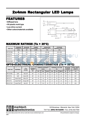 MT312T-Y datasheet - 2x4mm Rectangular LED Lamps