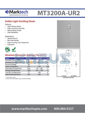 MT3200A-UR2_2 datasheet - Visible Light Emitting Diode