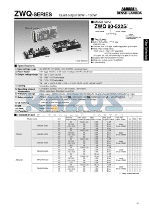ZWQ80-5222 datasheet - Quad output 80W ~ 130W