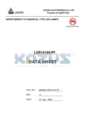 LSR14140-PF datasheet - SUPER BRIGHT CYLINDRICAL TYPE LED LAMPS