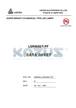LSR4630-T-PF datasheet - SUPER BRIGHT CYLINDRICAL TYPE LED LAMPS