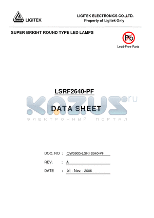 LSRF2640-PF datasheet - SUPER BRIGHT ROUND TYPE LED LAMPS