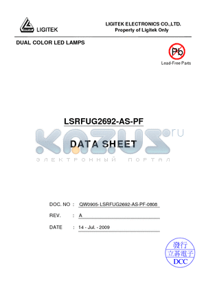 LSRFUG2692-AS-PF datasheet - DUAL COLOR LED LAMPS
