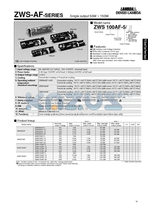 ZWS50-12 datasheet - Single output 50W ~ 150W