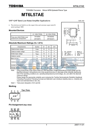 MT6L57AE_07 datasheet - VHF~UHF Band Low Noise Amplifier Applications