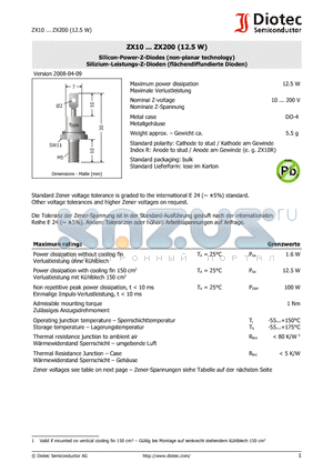 ZX33 datasheet - Silicon-Power-Z-Diodes (non-planar technology)