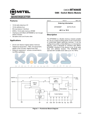 MT9080BP datasheet - CMOS SMX - Switch Matrix Module