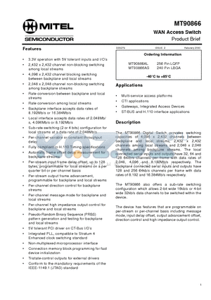 MT90866AG datasheet - WAN Access Switch