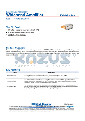 ZX60-23LM+ datasheet - Wideband Amplifier