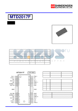 MTD2017F datasheet - Dual Full-bridge Microstepping PWM Motor Driver