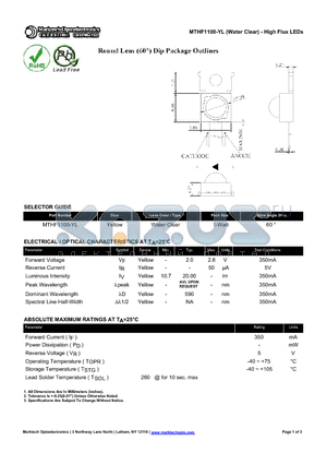 MTHF1100-YL datasheet - High Flux LEDs