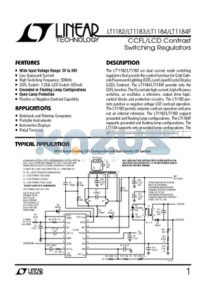 LT1184F datasheet - CCFL/LCD Contrast Switching Regulators