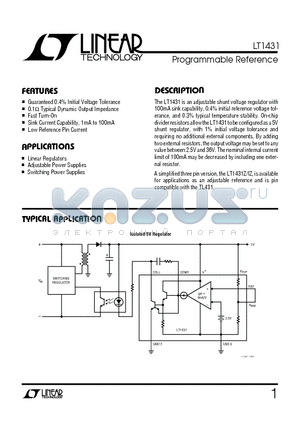 LT1431IS8 datasheet - Programmable Reference