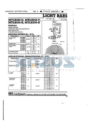 MTLB250-O datasheet - LIGHT BARS