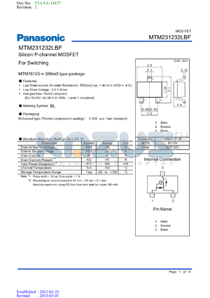MTM231230L datasheet - Silicon P-channel MOSFET For Switching