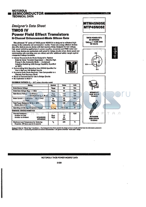 MTM45N05E datasheet - TMOS IV POWER FIELD EFFECT TRANSISTORS