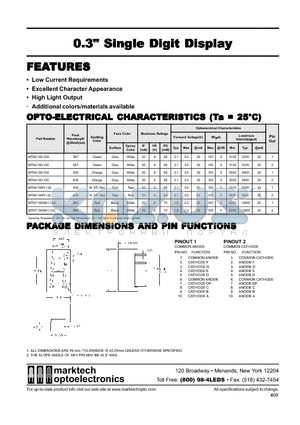 MTN4130-13A datasheet - Marktech 0.30 Single Digit