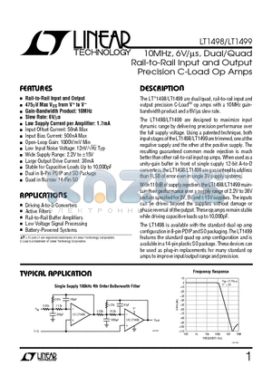 LT1499CS datasheet - 10MHz, 6V/us, Dual/Quad Rail-to-Rail Input and Output Precision C-Load Op Amps