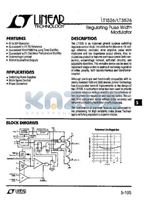 LT1526J datasheet - Regulating Pulse Width Modulator