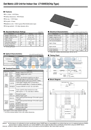 LT1560ED datasheet - Dot Matrix LED Unit for Indoor Use (Chip Type)