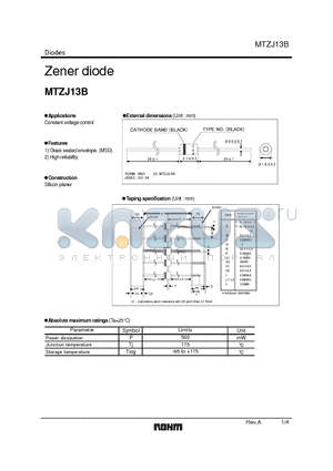 MTZJ9.1B datasheet - Zener diode
