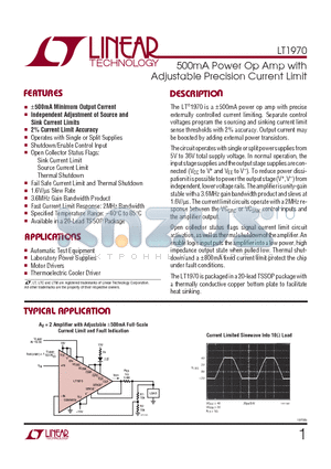 LT1970_1 datasheet - 500mA Power Op Amp with Adjustable Precision Current Limit