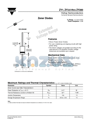 ZY13 datasheet - Zener Diodes