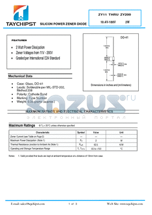 ZY13 datasheet - SILICON POWER ZENER DIODE