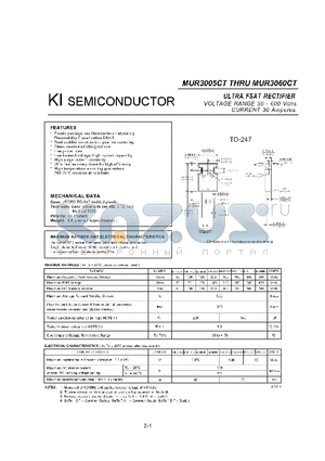 MUR3050CT datasheet - ULTRA FSAT RECTlFIER
