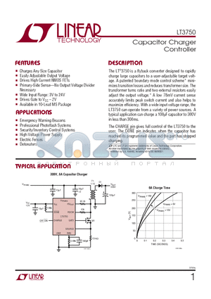 LT3750EMS datasheet - Capacitor Charger Controller