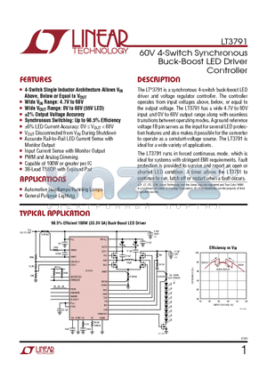 LT3756-1 datasheet - 60V 4-Switch Synchronous