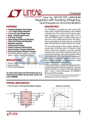 LT3837 datasheet - Low VIN, 8A DC/DC Module Regulator with Tracking, Margining, and Frequency Synchronization